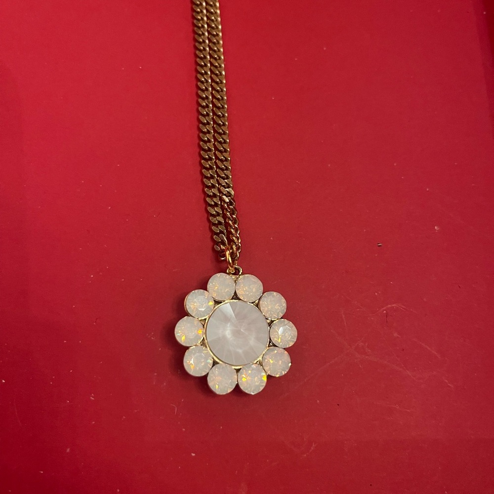 Tova Swarovski Matte White crystal twiggy necklace